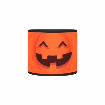 Cachepot Acrílico Abóbora Halloween Pote 11 Laranja/Preto