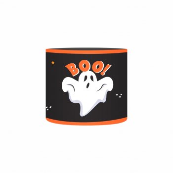 Cachepot Acrílico Fantasma Halloween Pote 11 Preto/Laranja