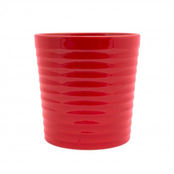 Vaso Cerâmica Brilhante 12,5cmx13cmx10cm Vermelho