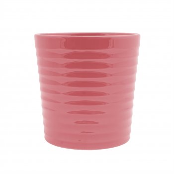 Vaso Cerâmica Brilhante 12,5cmx13cmx10cm Rosé