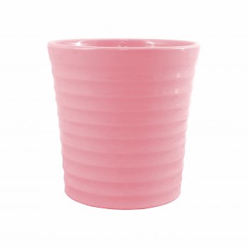 Vaso Cerâmica Brilhante 12,5cmx13cmx10cm Rosa