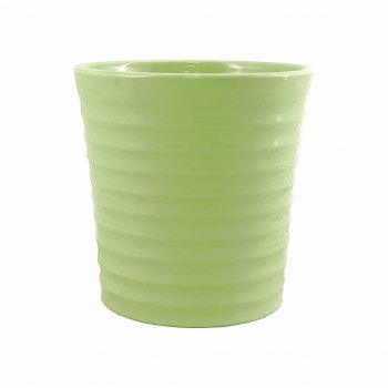 Vaso Cerâmica Brilhante 12,5cmx13cmx10cm Verde