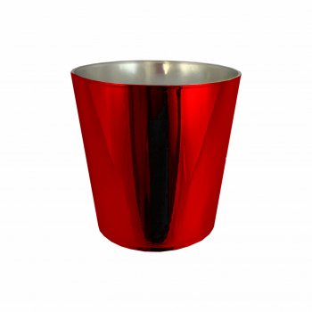 Cachepot Acrílico Cone Metalizado 10,5cmx10,5cm Vermelho