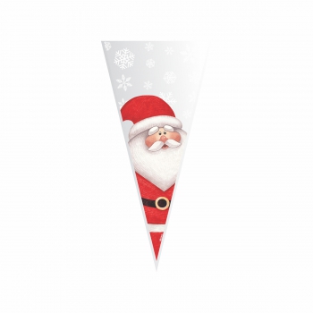 Cone Poli Turma de Natal 12cmx25cm 50pçs Frozen Incolor