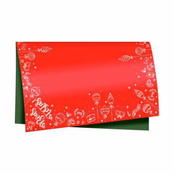 Poli Quadrado Dupla Face Boas Festas 68cmx68cm 25fls Vermelho/Verde