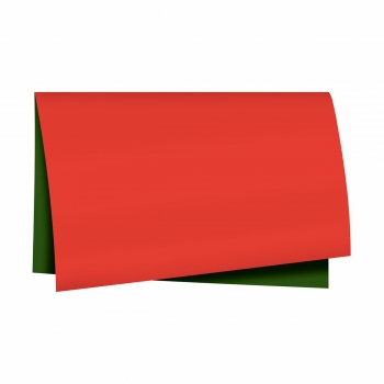 Poli Dupla Face Retrô 68cmx65cm 25fls Verde/Vermelho