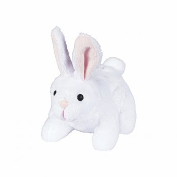 Decorativo Pelúcia Coelho 16cm Branco/Rosa