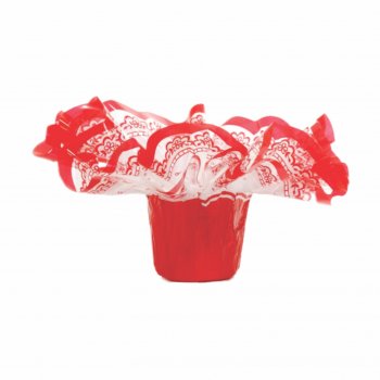 Cachepot Poli Decorado Crisântemo 68 Unidade Vermelho