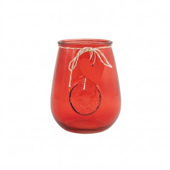 Vaso Vidro Sweet 12,5cmx8cm Vermelho