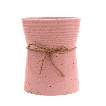 Vaso Cerâmica Granilite 13,8cmx13,8cmx17,3cm 1pç Rosa