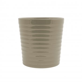 Vaso Cerâmica Brilhante 16cmx16cmx13cm 1pç Cinza