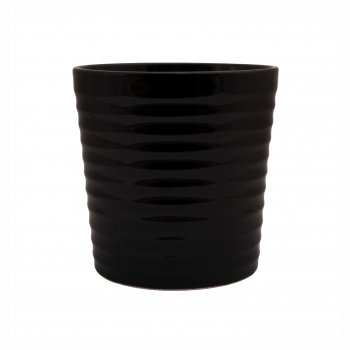 Vaso Cerâmica Brilhante 16cmx16cmx13cm 1pç Preto