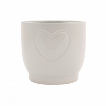 Vaso Dolomita Coração 13,5cmx12,5cm 1pç Cinza