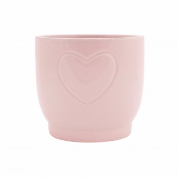 Vaso Dolomita Coração 13,5cmx12,5cm 1pç Rosa