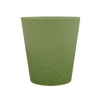 Vaso Dolomita Mandala 14cmx12,5cm 1pç Verde Cana