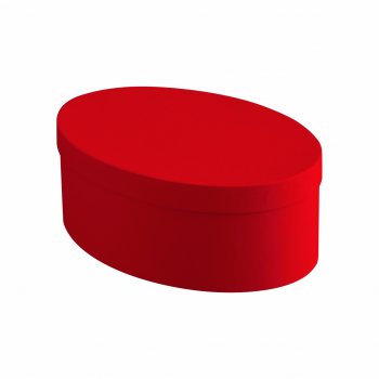 Caixa Rígida Oval 29cmx22cmx10cm Vermelho