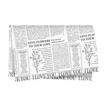 Poli 400 Acetinado Tipo Coreano Love Journal 58cmx58cm 20fls Branco/Preto