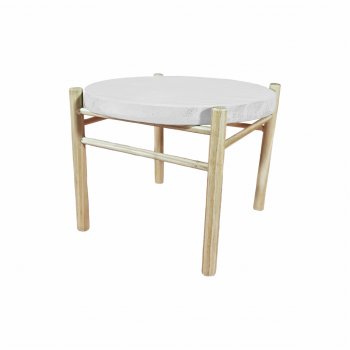 Suporte c/ Pé de Madeira 16cmx12cm 1pc Branco/Natural