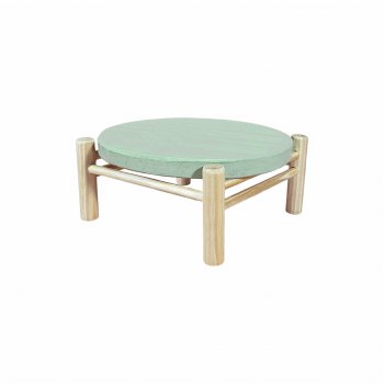 Suporte c/ Pé de Madeira 12,5cmx5,5cm 1pc Verde/Natural