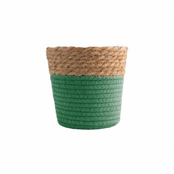 Cachepot Cotton 16cmx16cm 1pç Natural/Verde