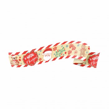 Fita Maxi Paper Look O Natal Chegou 32mmx50m Barbante/Vermelho