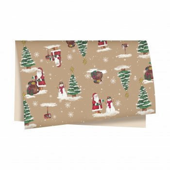 Papel Kraft Snow Time 68cmx79cm 25fls Cáqui