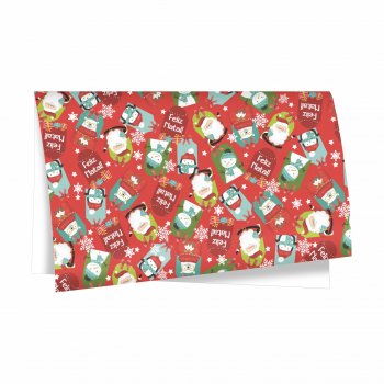 Papel Kraft Nosso Natal  68cmx79cm 25fls Vermelho