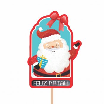 Pick MDF Nosso Natal Tag 94mmx66mm 1pç Vermelho