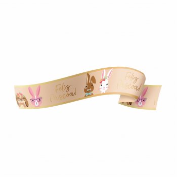 Fita Maxi Bunnies 32mmx50m Nude/Ouro