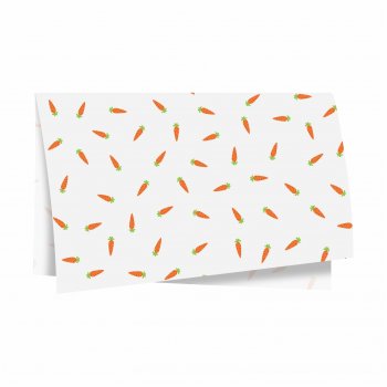 Papel Seda Cenourinhas 49cmx69cm 50fls Branco/Laranja