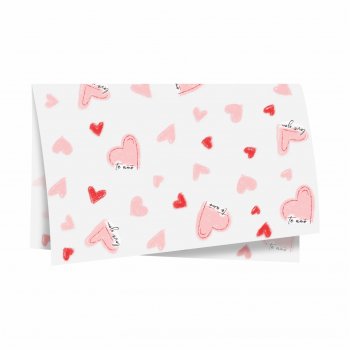 Papel Seda Coração Doce 49cmx69cm 50fls Branco/Rosa