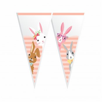 Cone Poli Bunnies 12cmx25cm 50pçs Nude