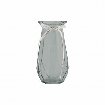 Vaso Vidro Diamond 9,5cmx10,5cmx20cm Cinza