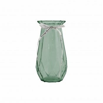 Vaso Vidro Diamond 9,5cmx10,5cmx20cm Verde