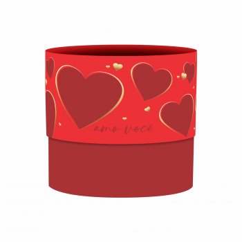 Cachepot Acrílico Milão Eterno Amor 15cmx15cm 1pç Vermelho