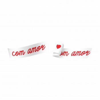 Fita Maxi PaperLook Com Amor 16mmx50m Branco/Vermelho