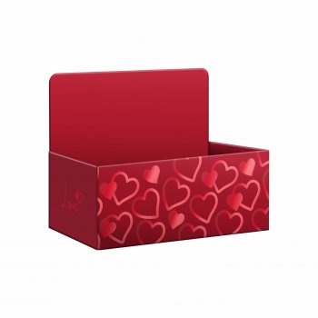 Caixa Display True Love c/ Hot Stamping 21cmx9cmx12cm 1pç Vermelho