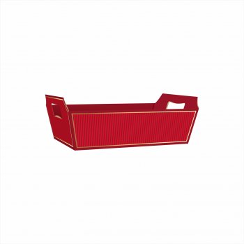Bandeja Vintage Harmonia 26cmx18cmx8,5cm 4pc Vermelho/Ouro