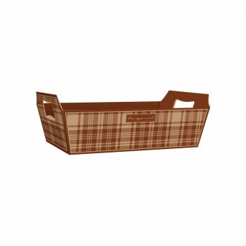 Bandeja Vintage Tradizione 26cmx18cmx8,5cm 4pc Marrom/Natural