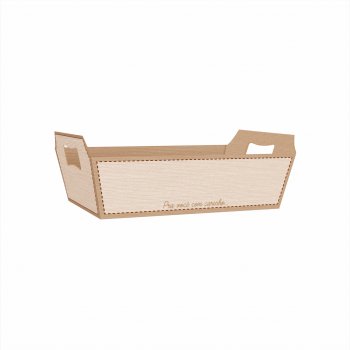 Bandeja Vintage Carinho 32cmx23cmx10cm 4pc Cáqui