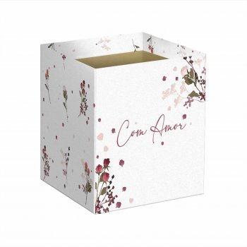 Cachepot Quadrado Helena 14,5cmx14,5cmx15,5cm 10pc Branco