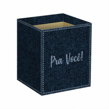 Cachepot Quadrado Urban 14,5cmx14,5cmx15,5cm 10pc Azul Marinho