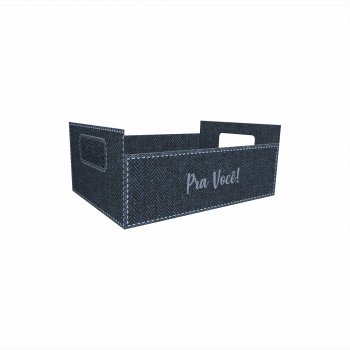 Cesta Retangular Urban 21cmx15cmx6,5cm 4pc Azul Marinho