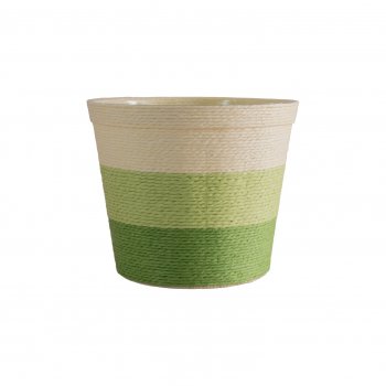 Cachepot Paper 17cmx15,5cm 1pç Off White/Verde Claro/Verde Escuro