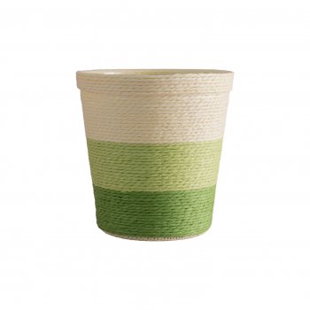 Cachepot Paper 14cmx14cm 1pç Off White/Verde Claro/Verde Escuro