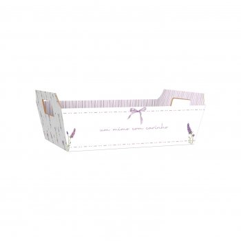 Bandeja Vintage Lilac 26cmx18cmx8,5cm 4pc Branco