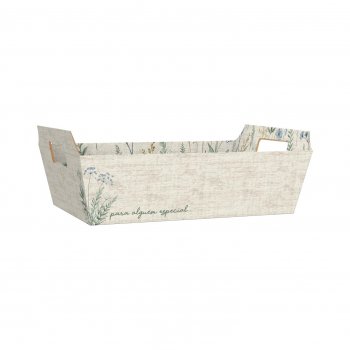 Bandeja Vintage Aurora 32cmx23cmx10cm 4pc Natural