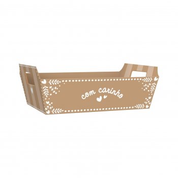 Bandeja Vintage Encanto 32cmx23cmx10cm 4pc Cáqui