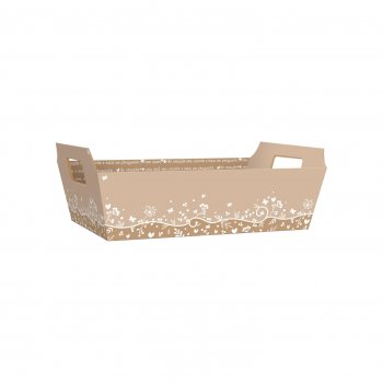 Bandeja Vintage Encanto 26cmx18cmx8,5cm 4pc Cáqui
