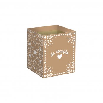 Cachepot Quadrado Encanto 11cmx11cmx11cm 10pc Cáqui